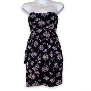 Totally 80’s! Black Poppy Floral Black Mini Dress Black poppy black poppy